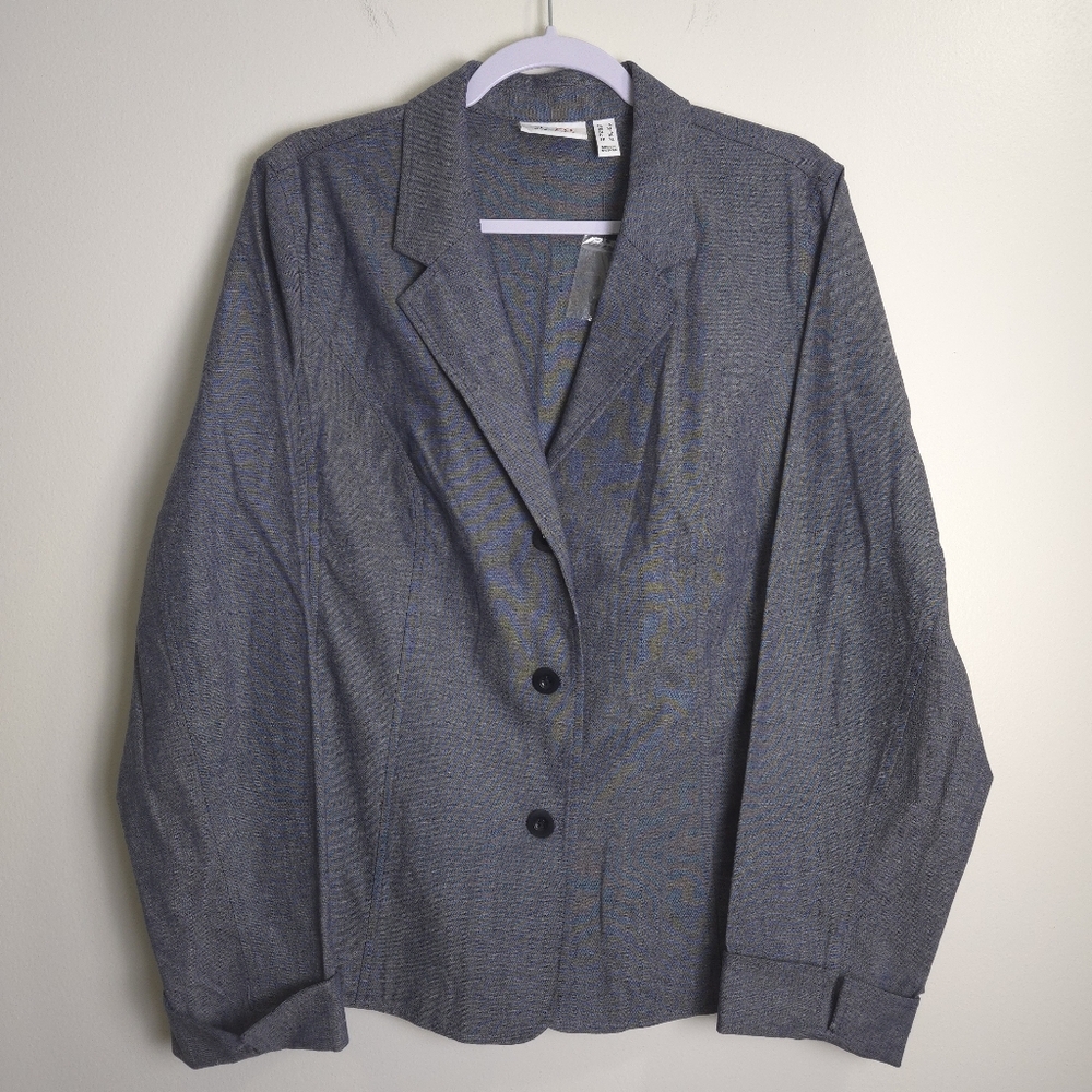 d&CO Denim + Company Cotton Blue‎ 3 Button Casual Comfy Jacket L